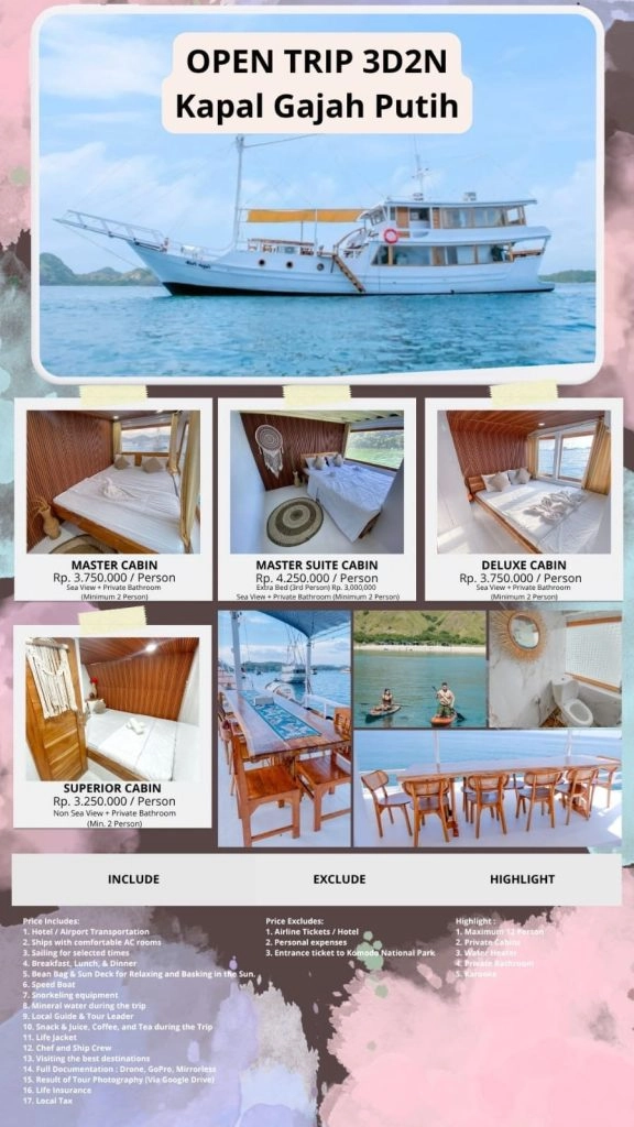 Open trip sharing boat komodo